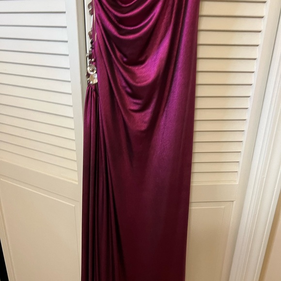 Robert Rodriguez Purple Metallic One Shoulder Gown Size 4 - Picture 5 of 16